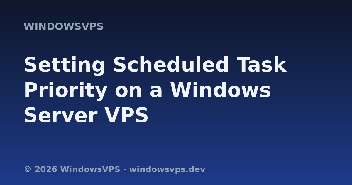 Setting Scheduled Task Priority on a Windows Server VPS